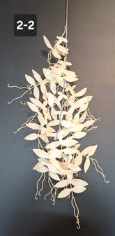 Ramură artificială crem cu frunze lungi decorative - 89cm